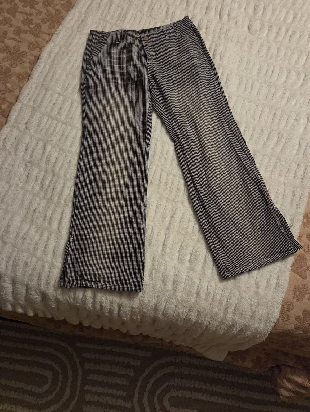 BDG Black & White Pinstripe Wide-Leg Jeans